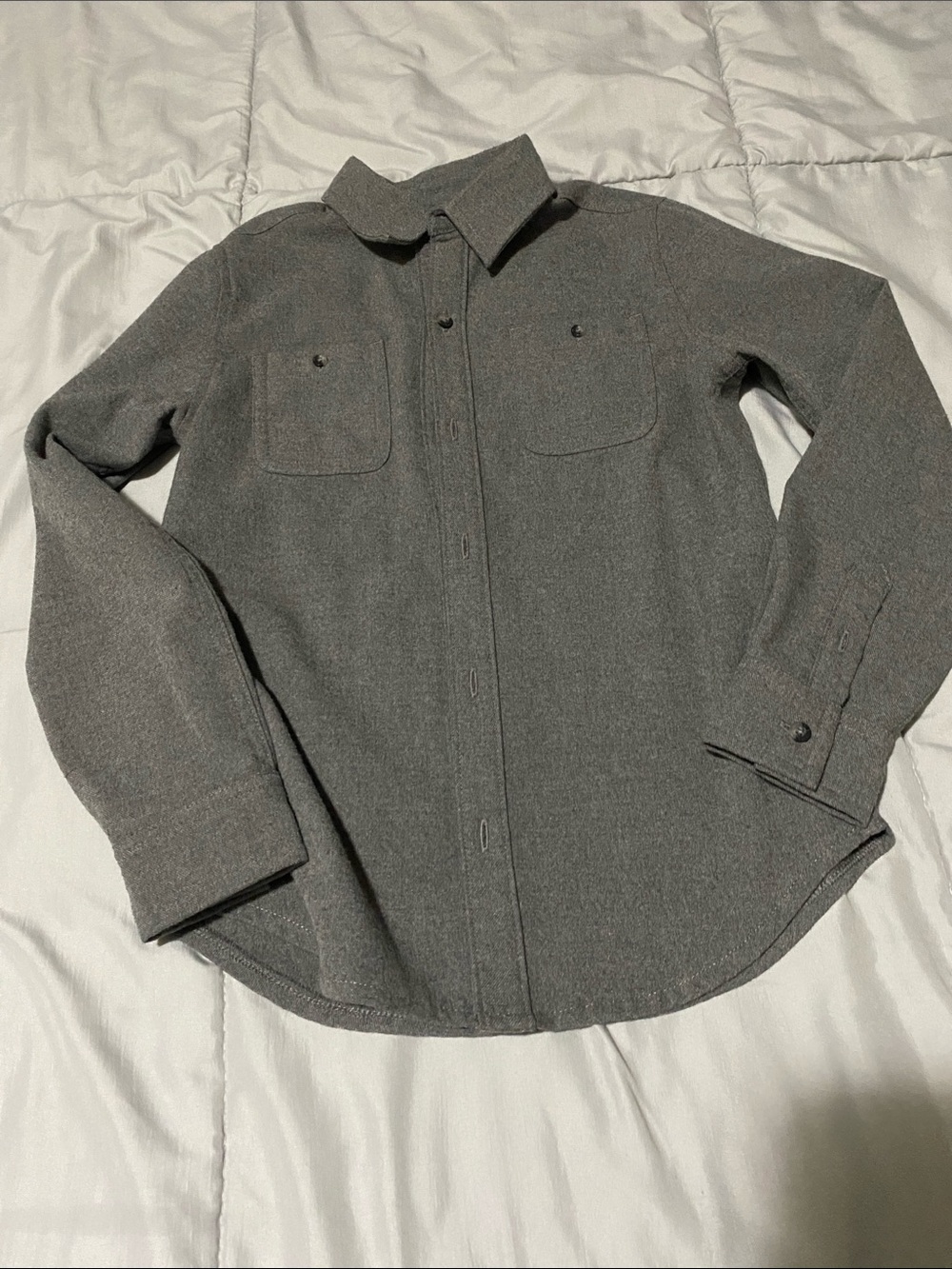 Janie and Jack Boys Gray Button-Front Shirt Jacket